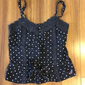 Navy Blue Polkadot Shirt
